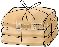 黄色插画中药包健康养生