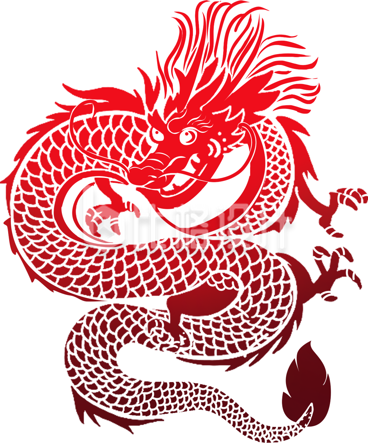 红色喜庆大气生肖龙插画