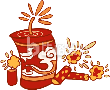 红色鞭炮爆竹插画喜庆春节 红色鞭炮爆竹插画喜庆春节