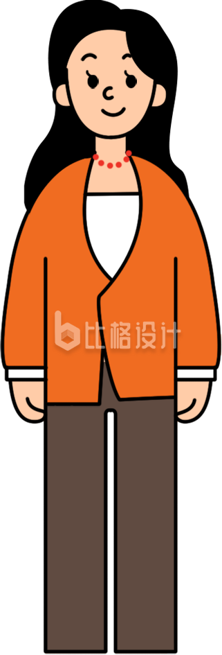 黄色女生插画时尚穿搭