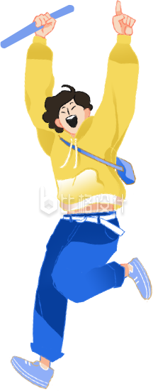 黄色可爱男生插画学生开学