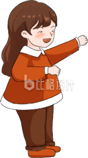 红色可爱女生春节新年插画 红色可爱女生春节新年插画