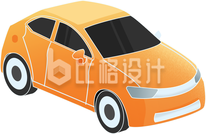 黄色汽车插画交通出行