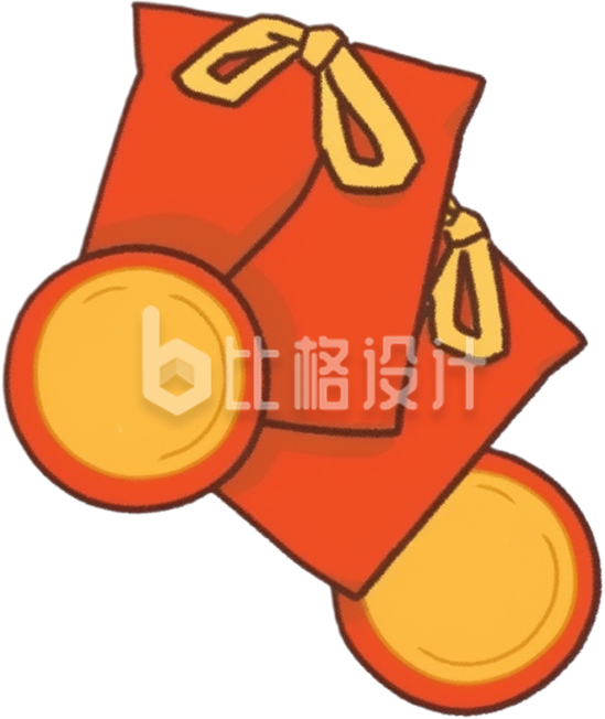 橙色喜庆可爱红包新年春节过年 橙色喜庆可爱红包新年春节过年