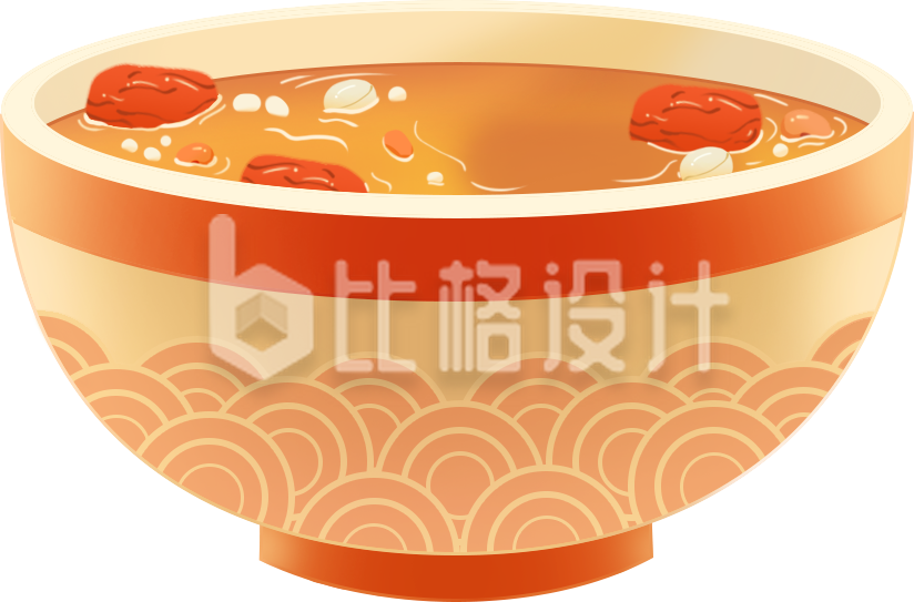黄色腊八粥养生粥腊八节手绘