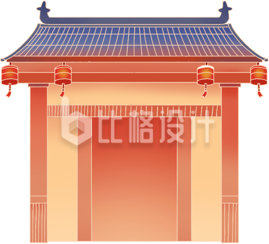 红色建筑房屋