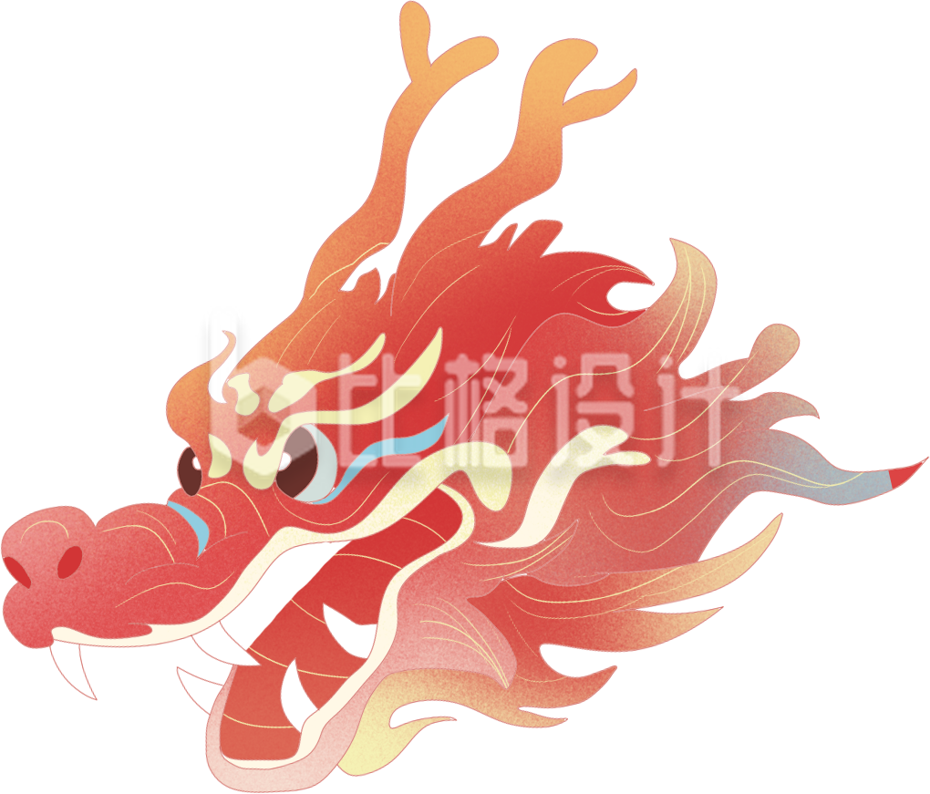 红色喜庆国潮风龙插画龙年龙抬头 红色喜庆国潮风龙插画龙年龙抬头
