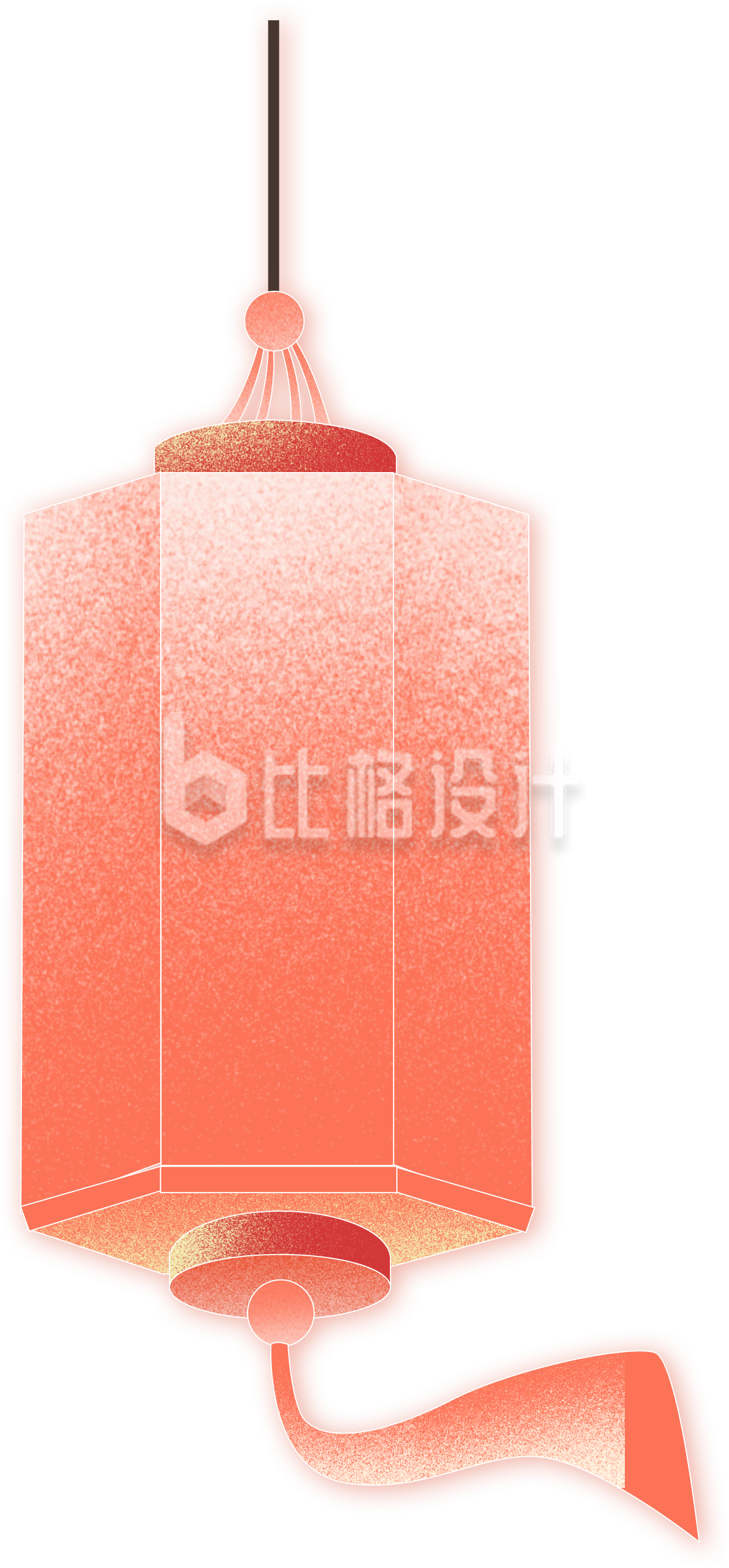 橙色喜庆灯笼手绘春节元宵节