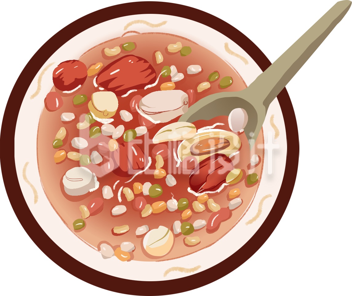 棕色腊八节腊八粥养生粥插画