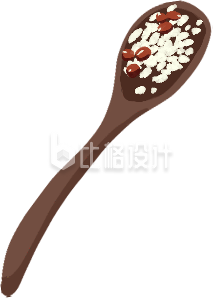 大米勺子腊八粥插画