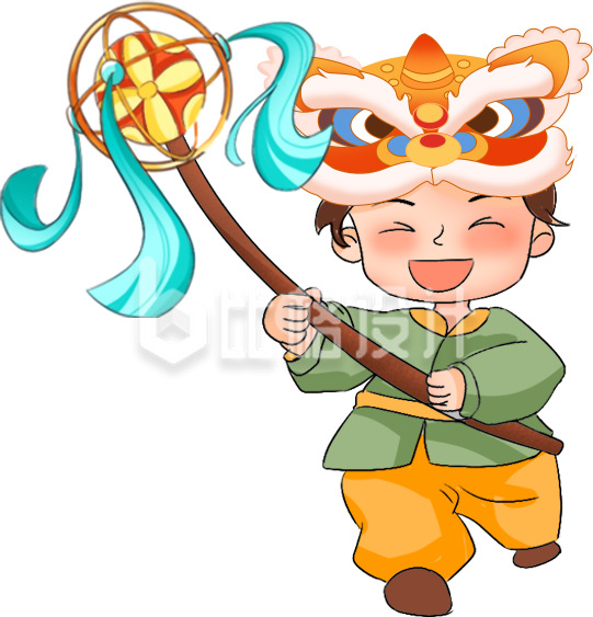 黄色可爱小男孩表演插画