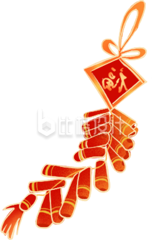 红色喜庆鞭炮爆竹插画节日庆祝