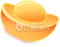 黄色金元宝插画曹福财神发财