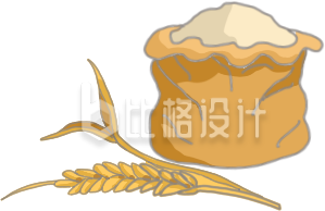 黄色手绘风麦子麦穗丰收节插画