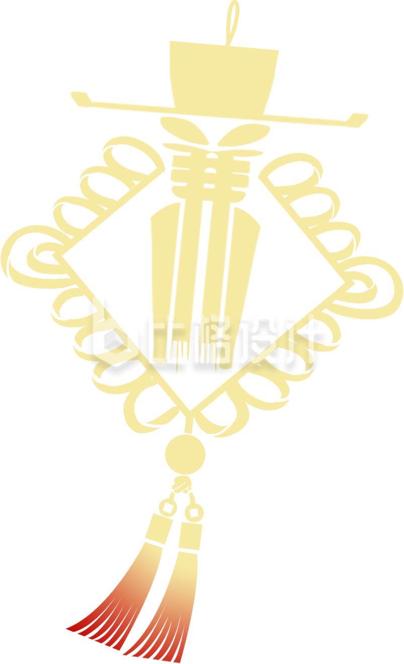 黄色创意中国结廉政文化宣传插画