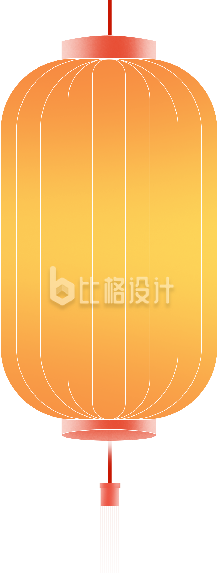 橙色手绘风插画灯笼元宵节新年
