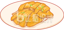 黄色餐饮美食插画