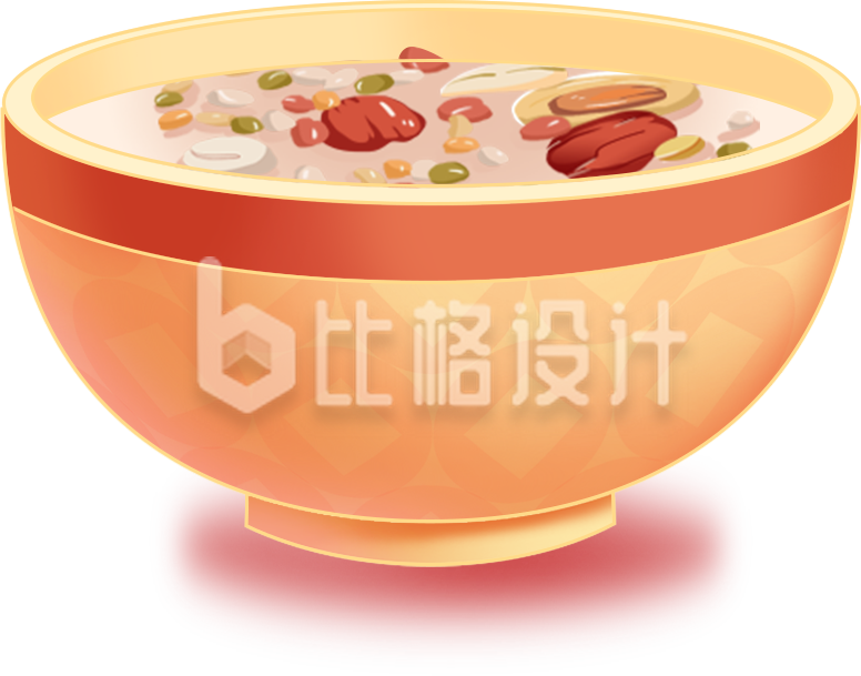 黄色餐饮美食插画八宝粥腊八粥