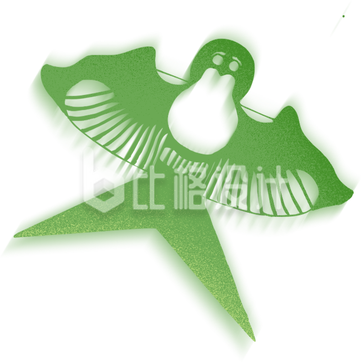 绿色清新纸鸢插画春天