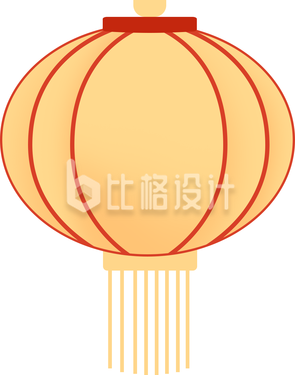 橙色手绘灯笼元宵节春节新年