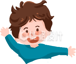 蓝色可爱小男孩插画