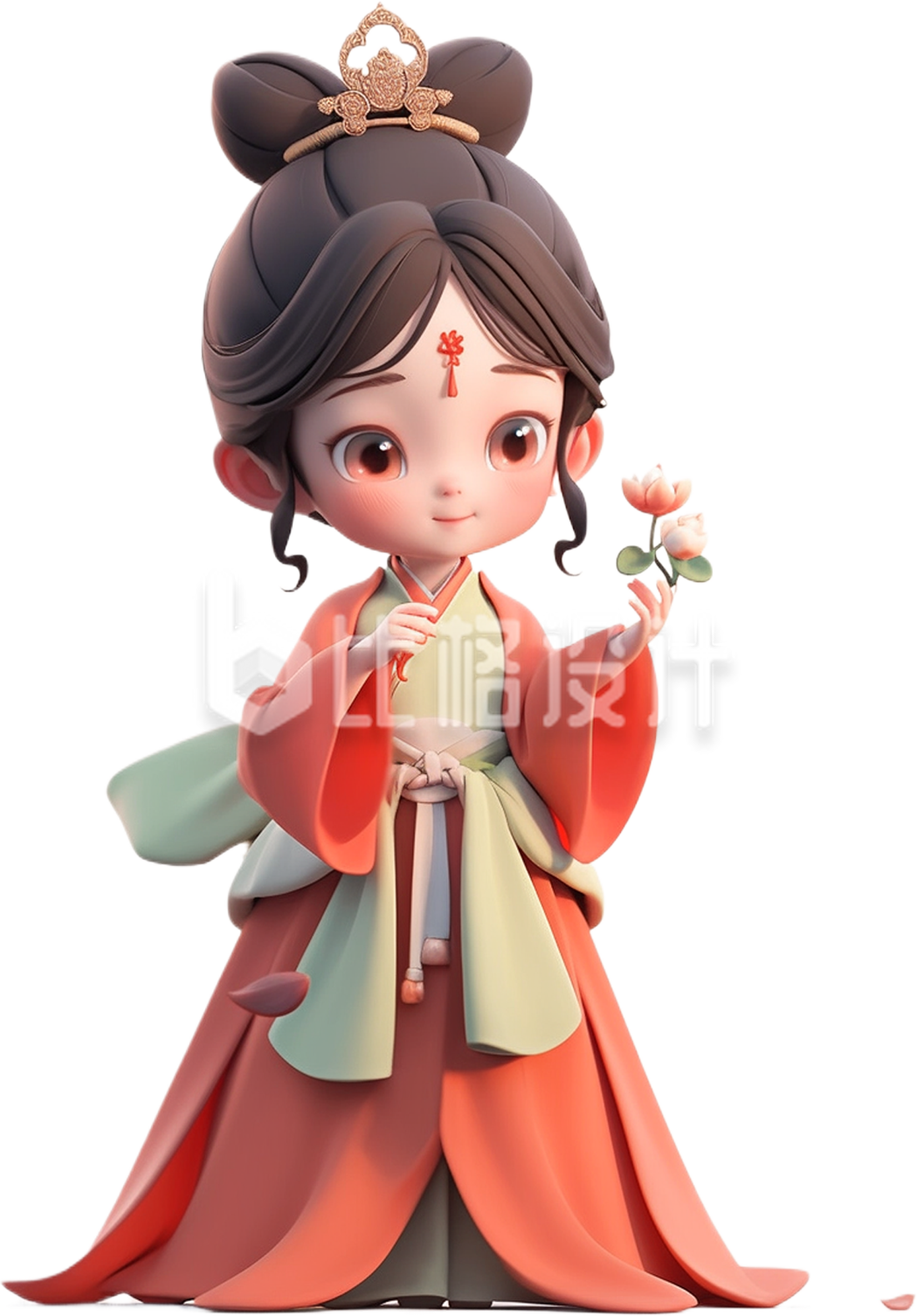 小女孩汉服鲜花
