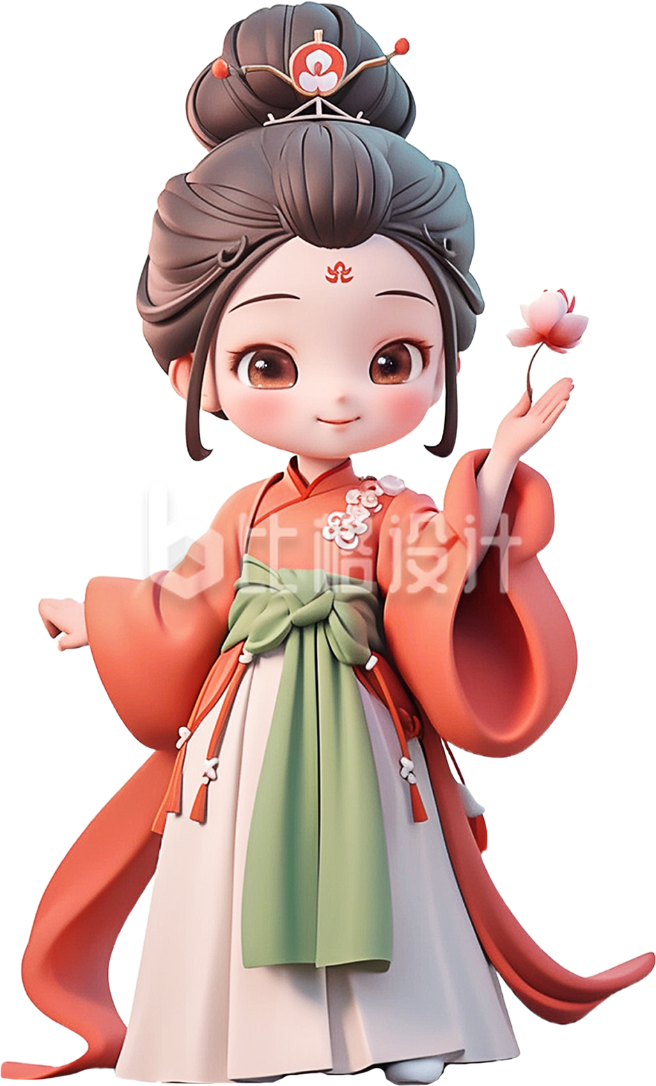 小女孩汉服鲜花