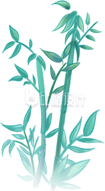 绿色手绘风竹叶春天春季