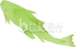 绿色手绘风小鱼插画