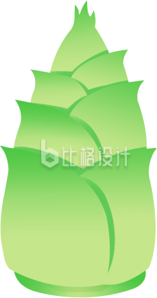 绿色手绘风春笋插画春天春分