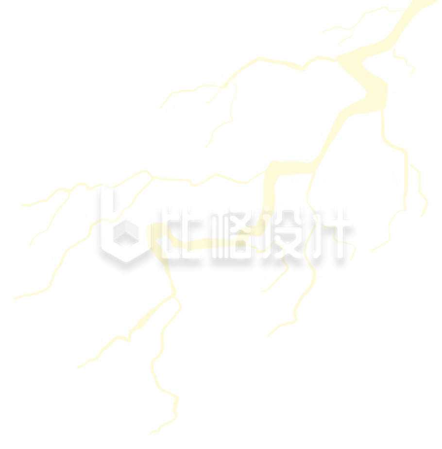 黄色手绘风闪电插画