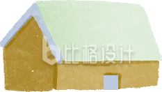 黄色可爱房屋建筑