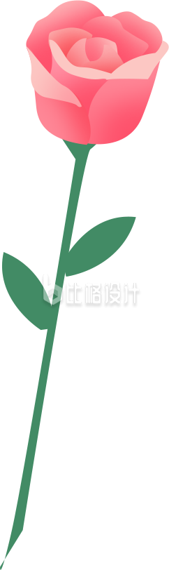 粉色手绘风玫瑰花朵情人节表白花店促销