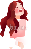 粉色可爱风女生插画