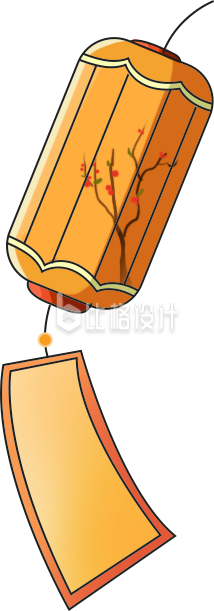 黄色手绘风元宵节新年灯笼