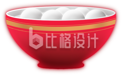 红色手绘风冬至新年元宵节汤圆插画 红色手绘风冬至新年元宵节汤圆插画