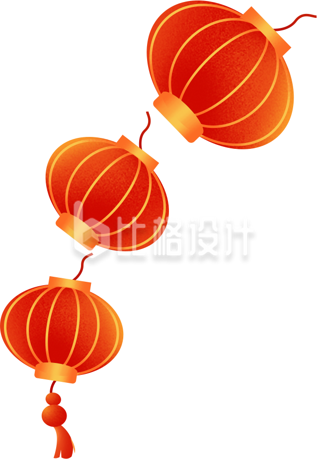 红色喜庆灯笼春季元宵节插画