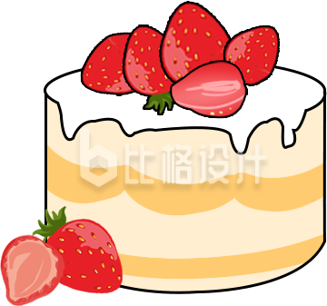黄色手绘风蛋糕插画生日节日庆祝