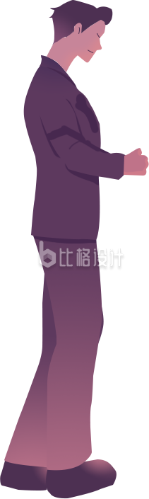 紫色手绘风男生舞蹈舞会插画