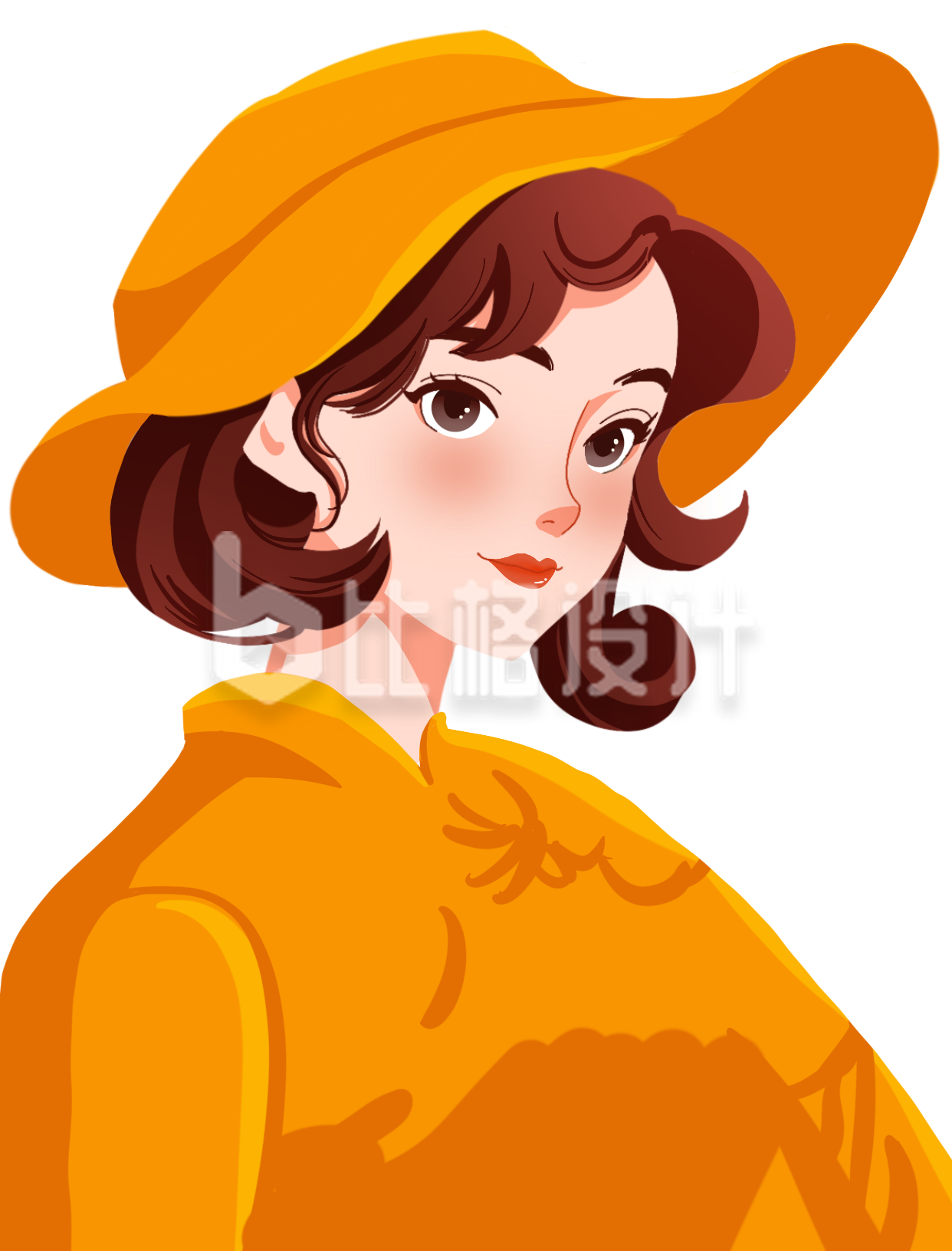 黄色手绘风女生插画时尚穿搭 黄色手绘风女生插画时尚穿搭