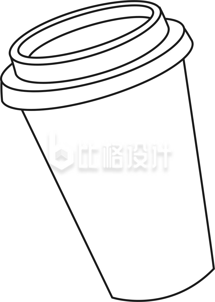 白色扁平手绘风奶茶咖啡饮品插画