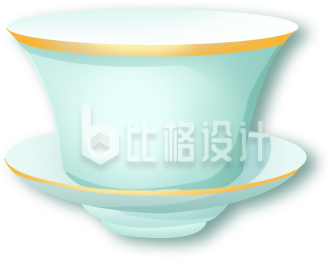 蓝色手绘风茶壶手绘