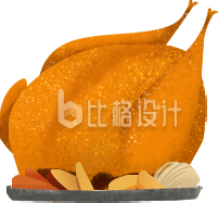 黄色餐饮美食鸡插画