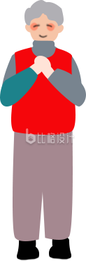 红色手绘风男生拜年插画