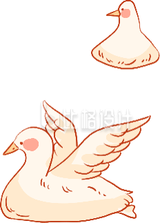 黄色手绘风可爱鸭子插画