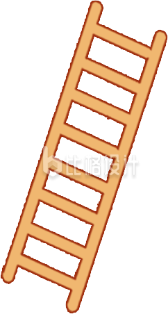 黄色楼梯插画挂灯笼