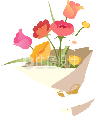 红色手绘风花朵插画