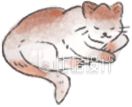 黄色手绘风猫咪插画