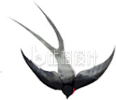 黑色手绘风小鸟燕子插画