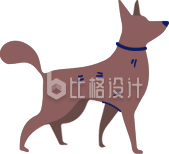 棕色手绘风小狗插画